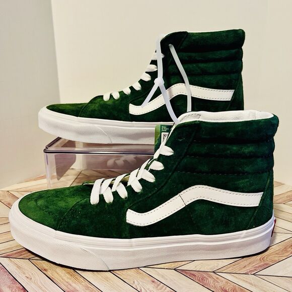 Vans Sk8-Hi Suede HeiQ M 6.5 W 8 Green Sneakers Water Repellent Protection - Picture 2 of 8